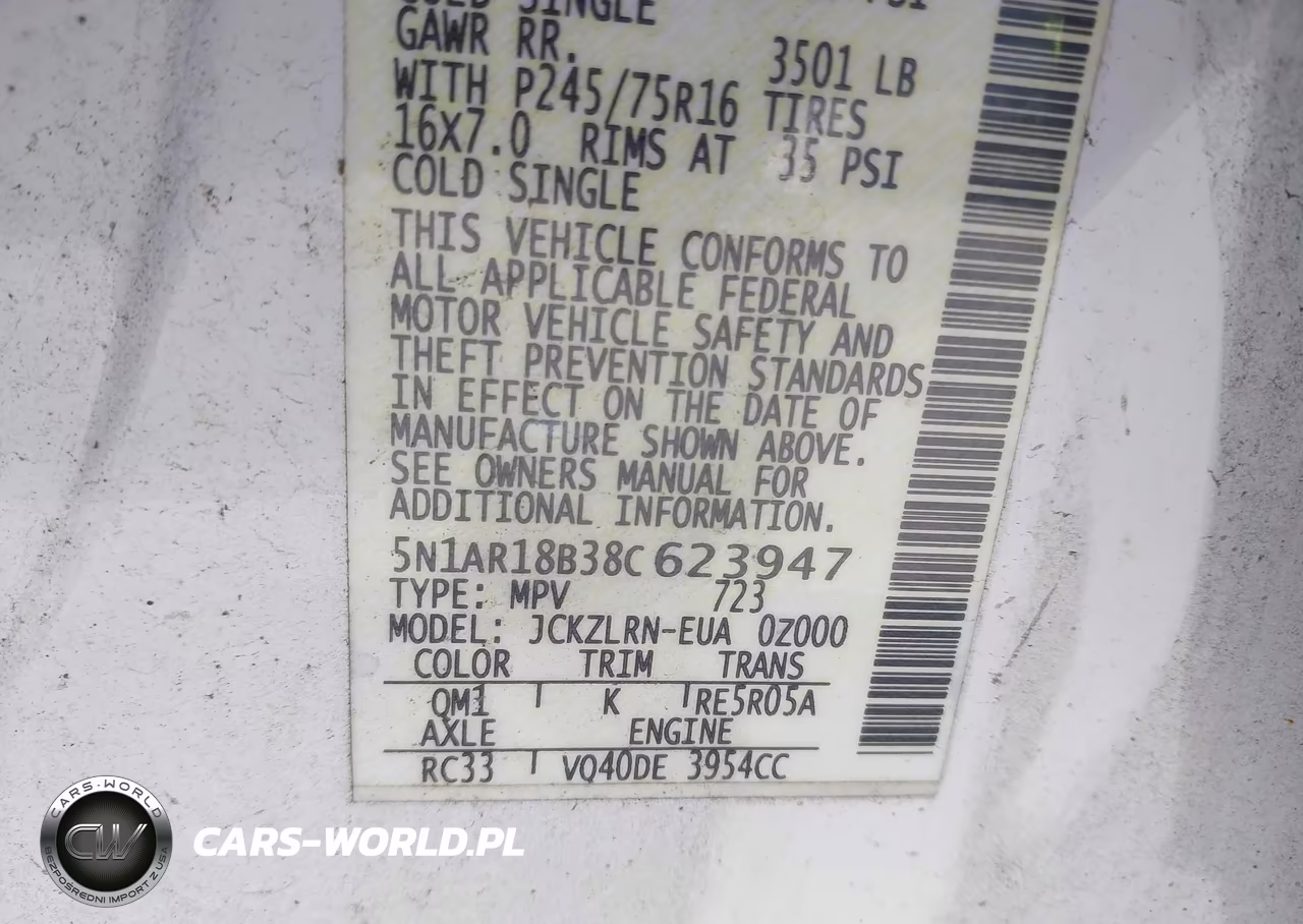 2008 Nissan Pathfinder S VIN:5N1AR18B38C623947 - 9