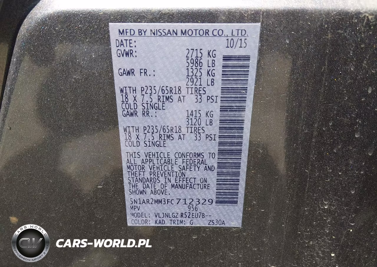 2015 Nissan Pathfinder Sl VIN:5N1AR2MM3FC712329 - 9