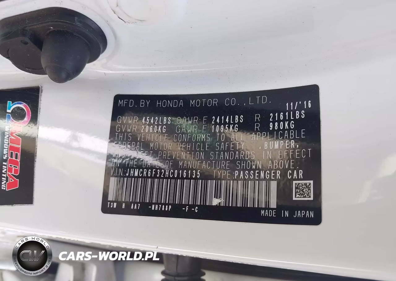 2017 Honda Accord Hybrid VIN:JHMCR6F32HC016135 - 9
