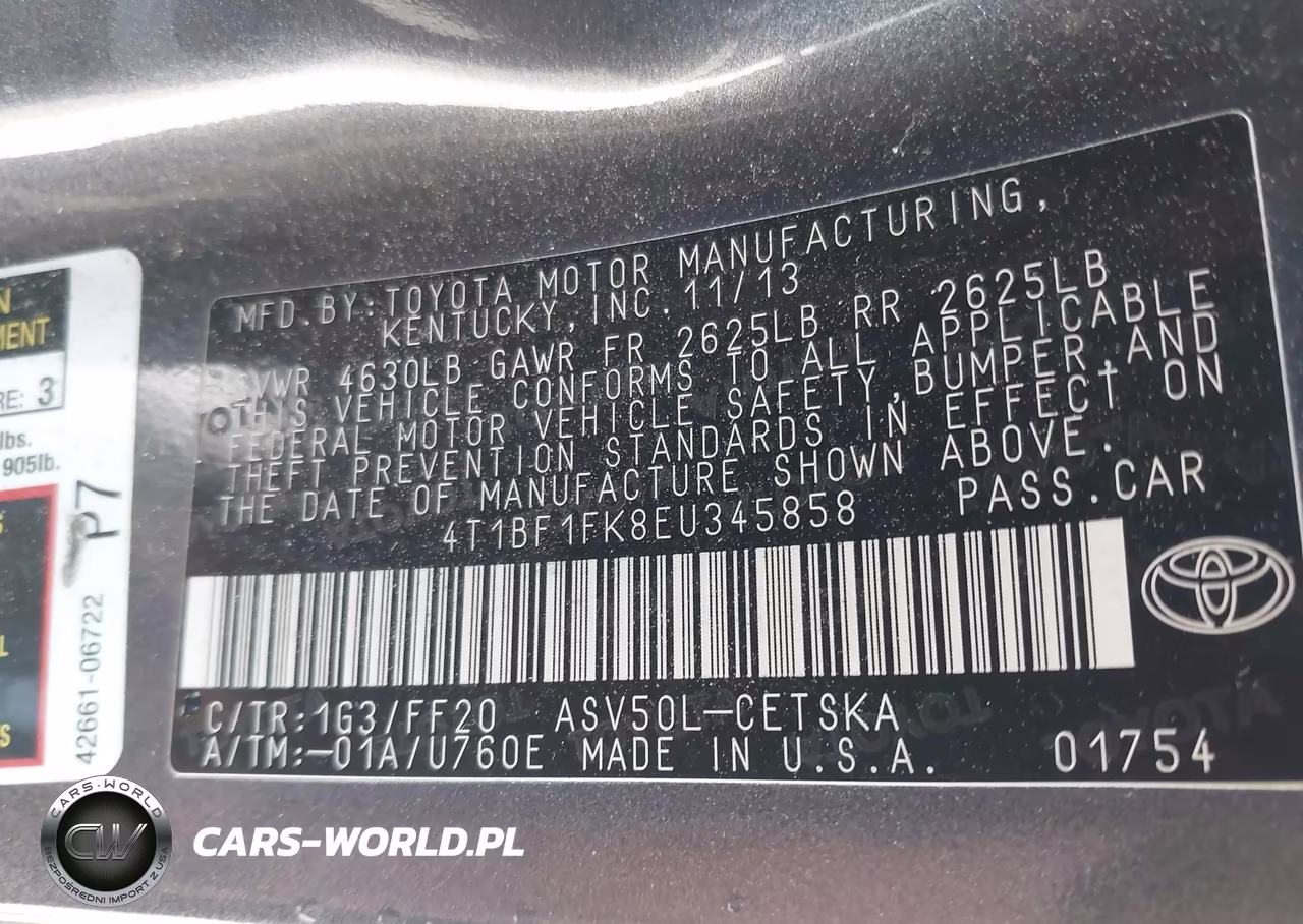 2014 Toyota Camry Se VIN:4T1BF1FK8EU345858 - 9