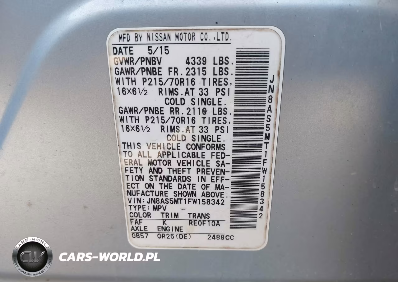 2015 Nissan Rogue Select S VIN:JN8AS5MT1FW158342 - 9