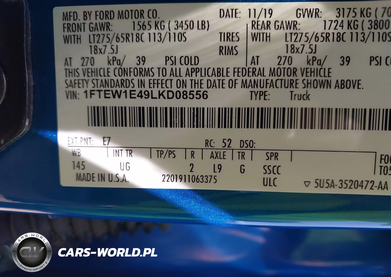 2020 Ford F-150 Xlt VIN:1FTEW1E49LKD08556 - 9