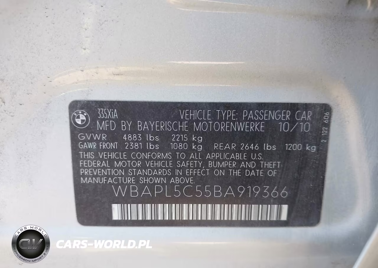 2011 BMW 335I xDrive VIN:WBAPL5C55BA919366 - 9