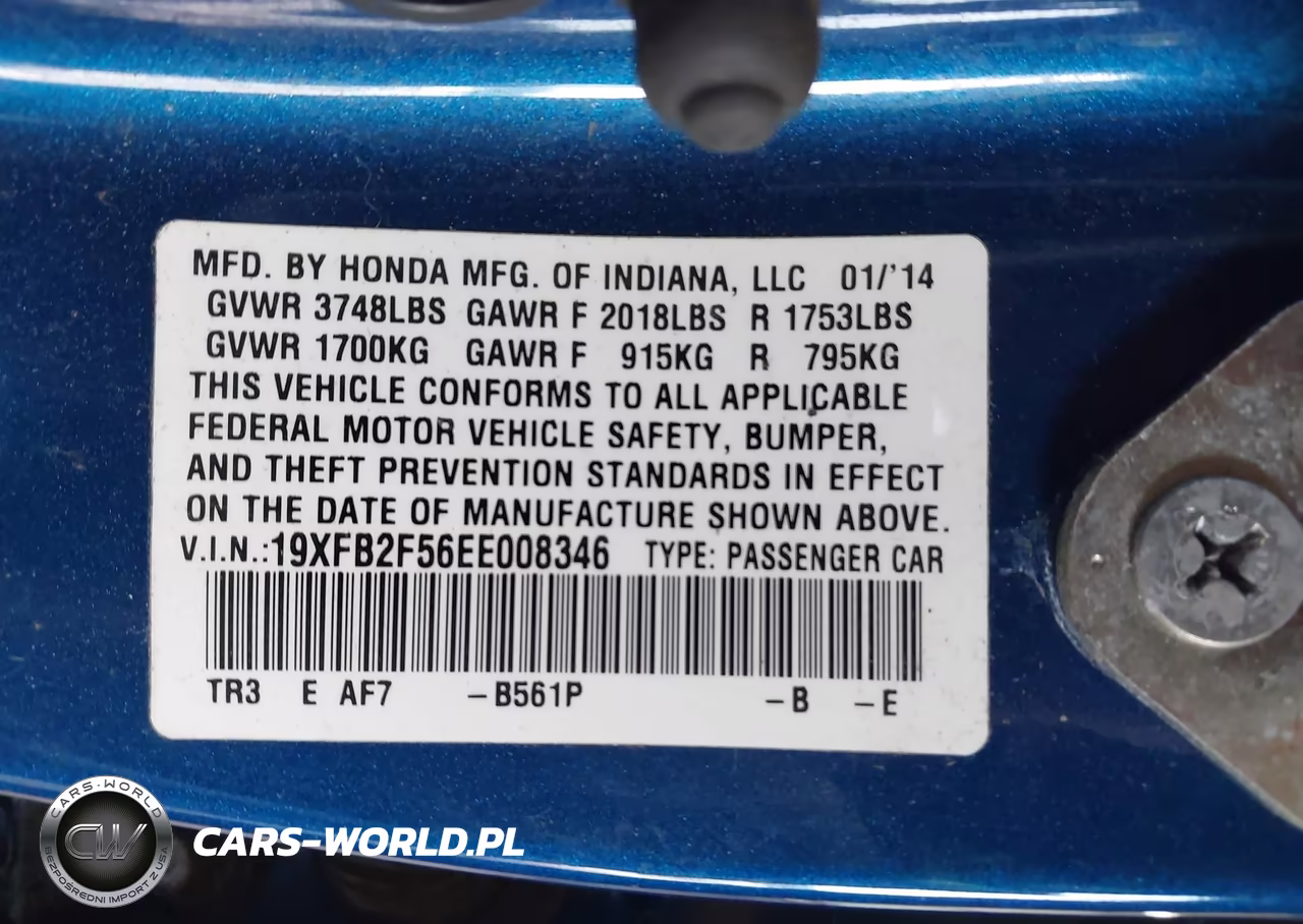2014 Honda Civic Lx VIN:19XFB2F56EE008346 - 9