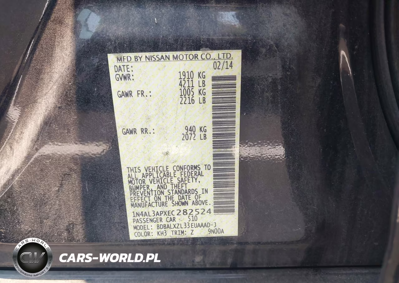 2014 Nissan Altima 2.5 Sl VIN:1N4AL3APXEC282524 - 9