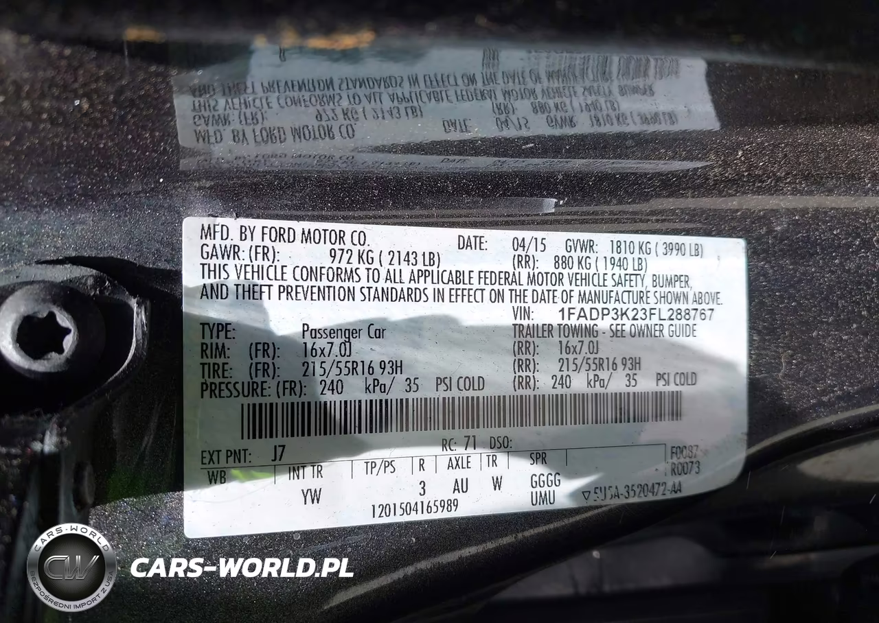 2015 Ford Focus Se VIN:1FADP3K23FL288767 - 9