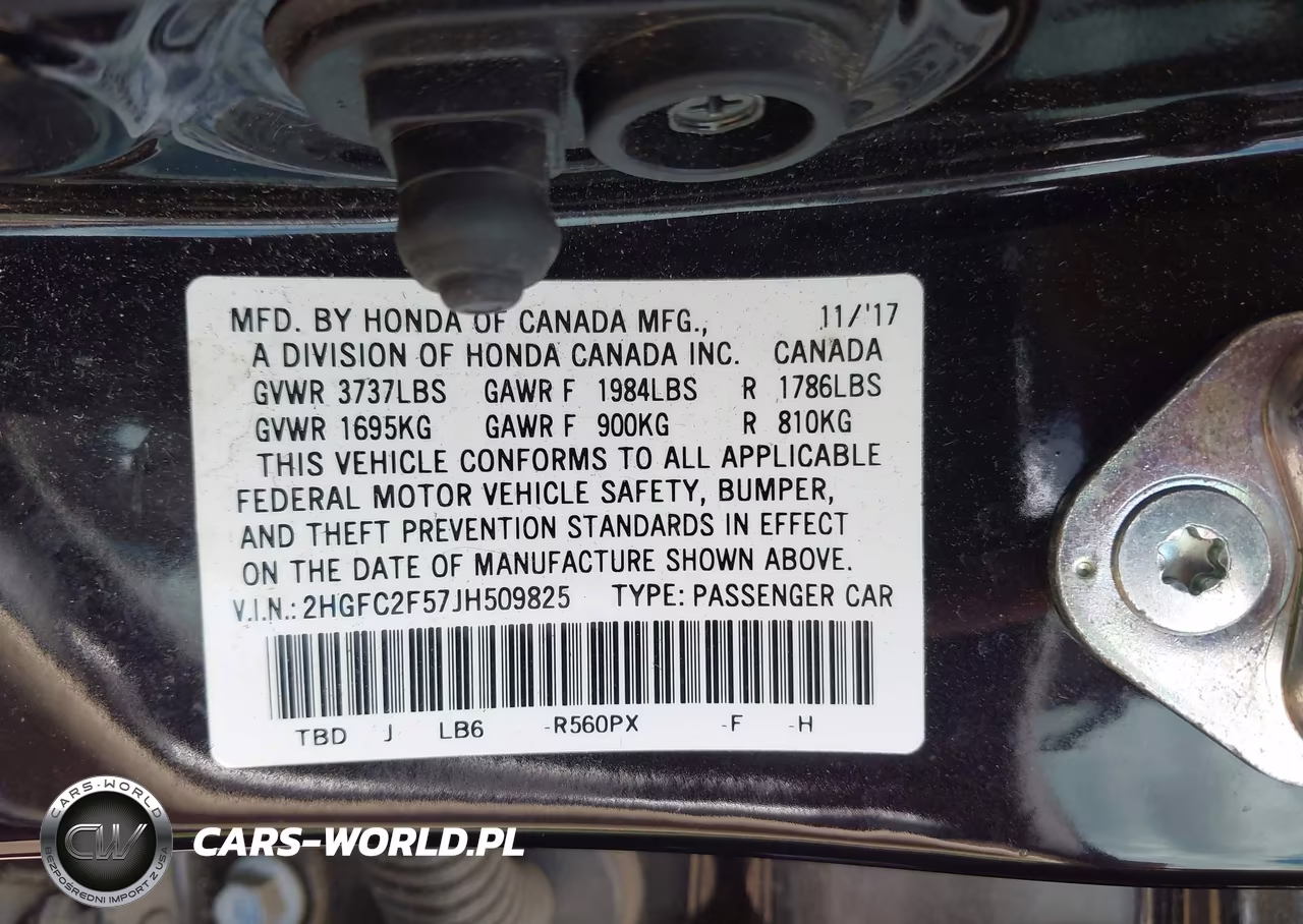 2018 Honda Civic Lx VIN:2HGFC2F57JH509825 - 9