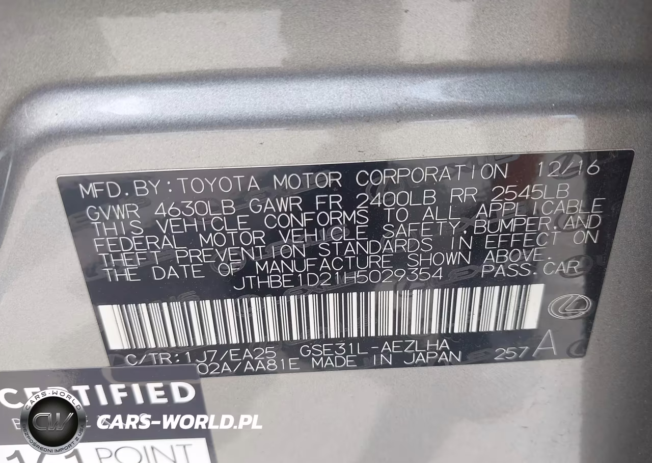 2017 Lexus Is 350 VIN:JTHBE1D21H5029354 - 9