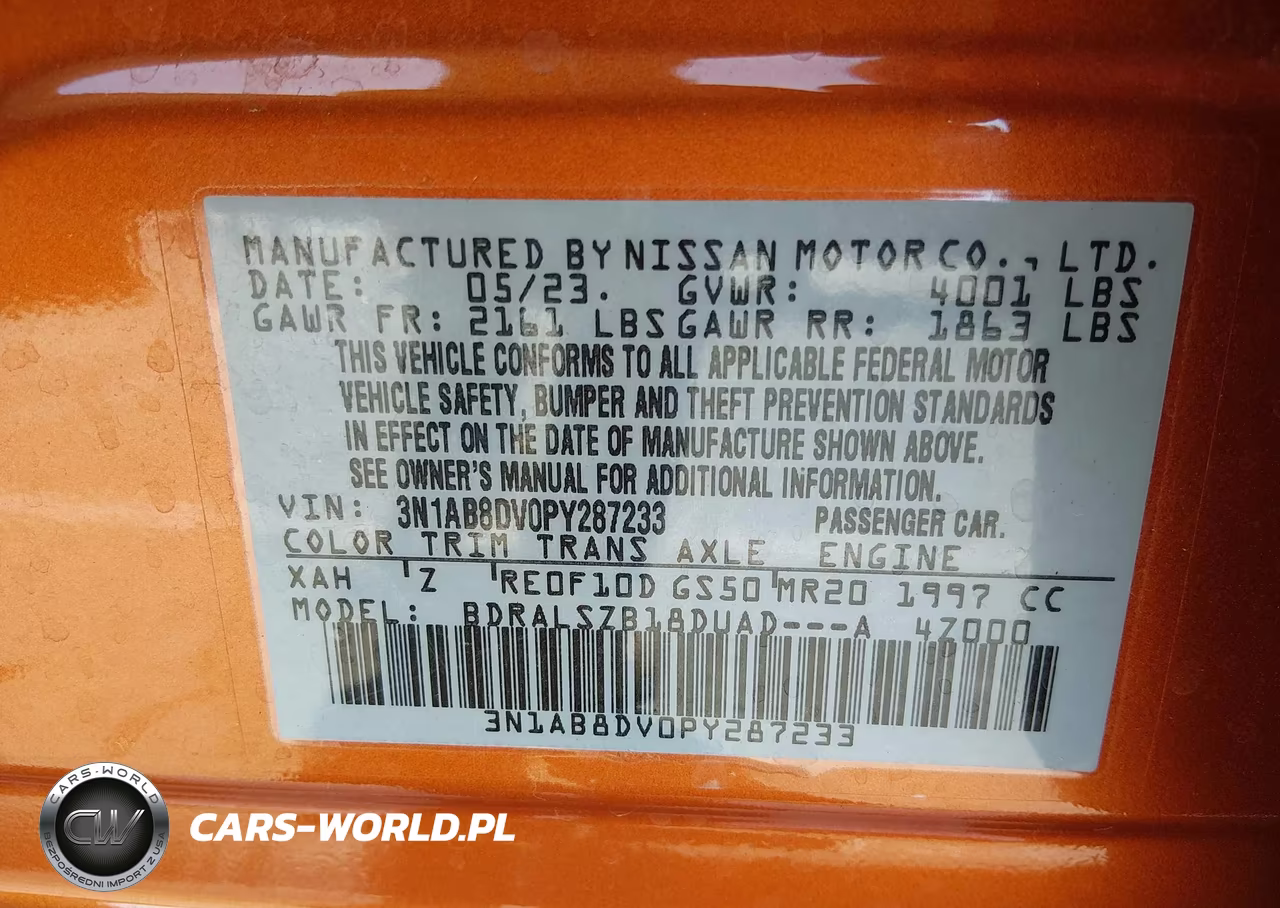 2023 Nissan Sentra Sr Xtronic Cvt VIN:3N1AB8DV0PY287233 - 9