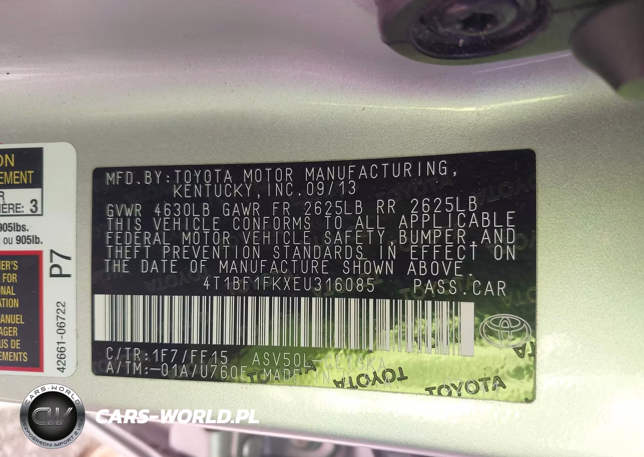 2014 Toyota Camry Se VIN:4T1BF1FKXEU316085 - 9