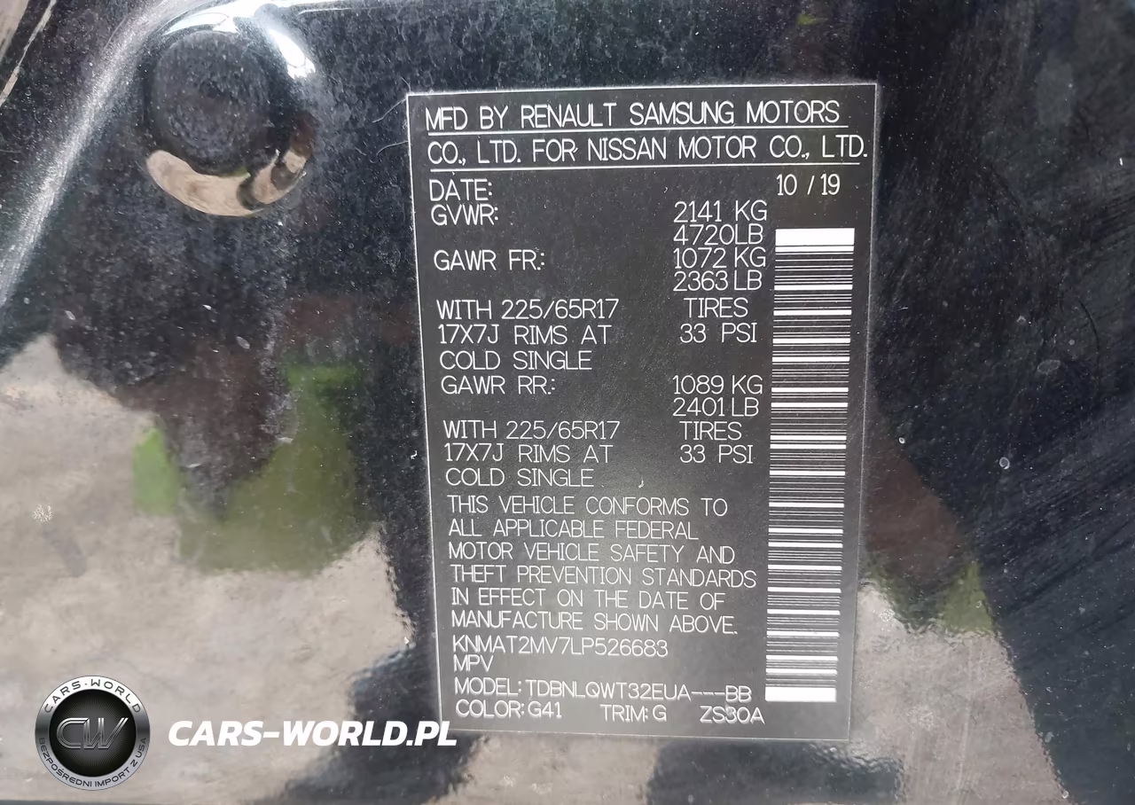 2020 Nissan Rogue Sv Intelligent Awd VIN:KNMAT2MV7LP526683 - 9