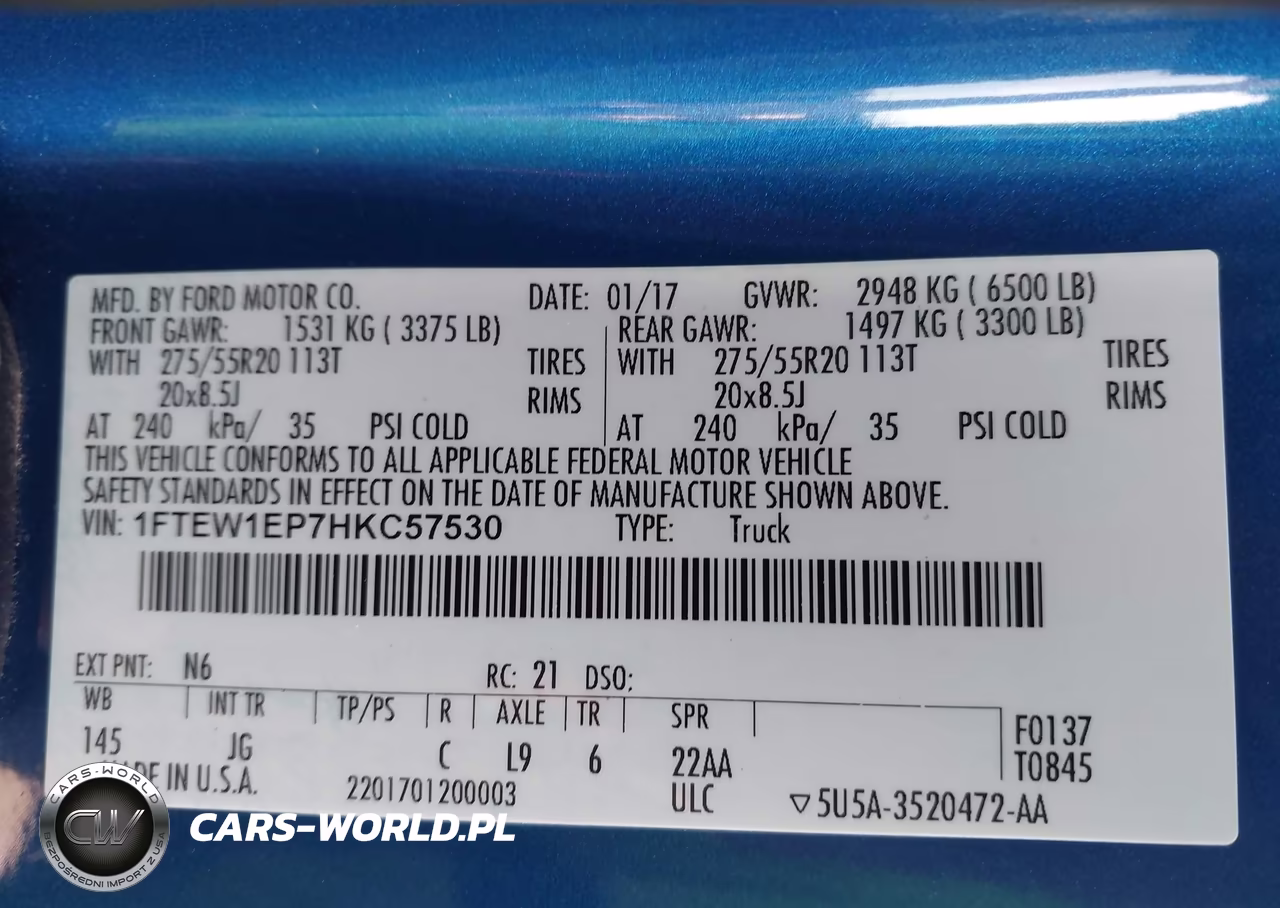 2017 Ford F-150 Xl VIN:1FTEW1EP7HKC57530 - 9
