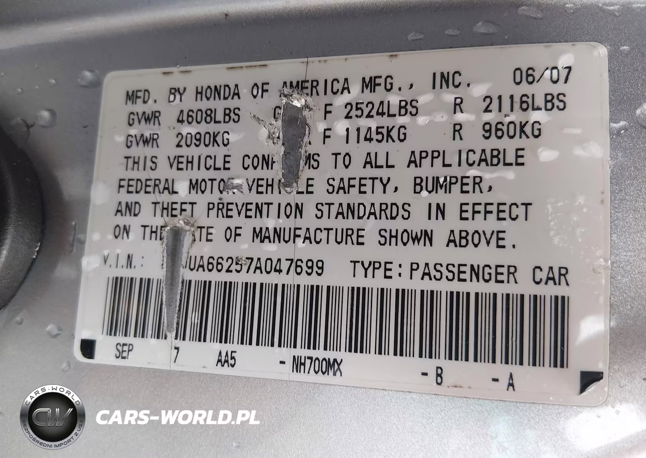 2007 Acura Tl 3.2 VIN:19UUA66257A047699 - 9