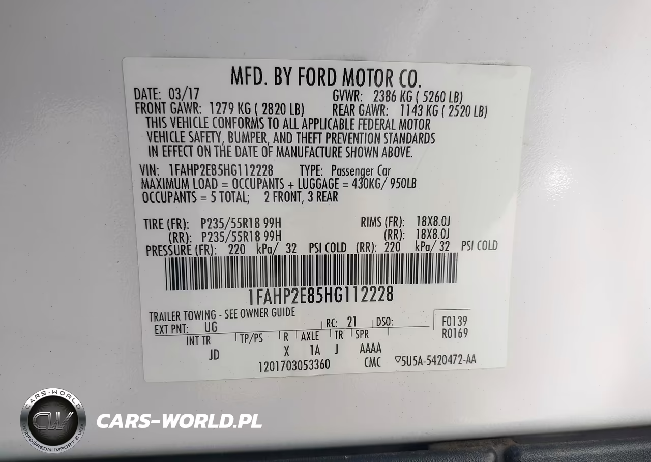 2017 Ford Taurus Sel VIN:1FAHP2E85HG112228 - 9