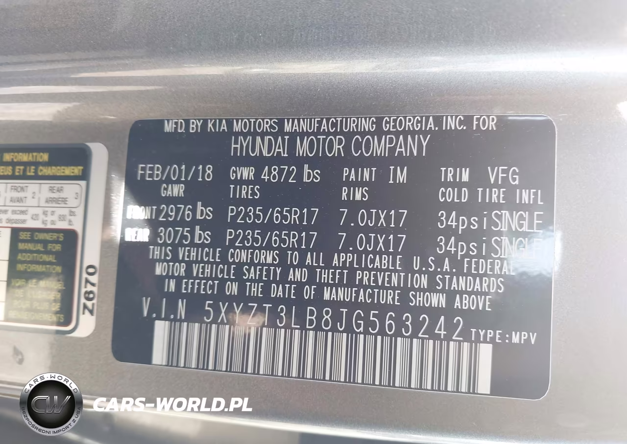 2018 Hyundai Santa Fe Sport 2.4L VIN:5XYZT3LB8JG563242 - 9