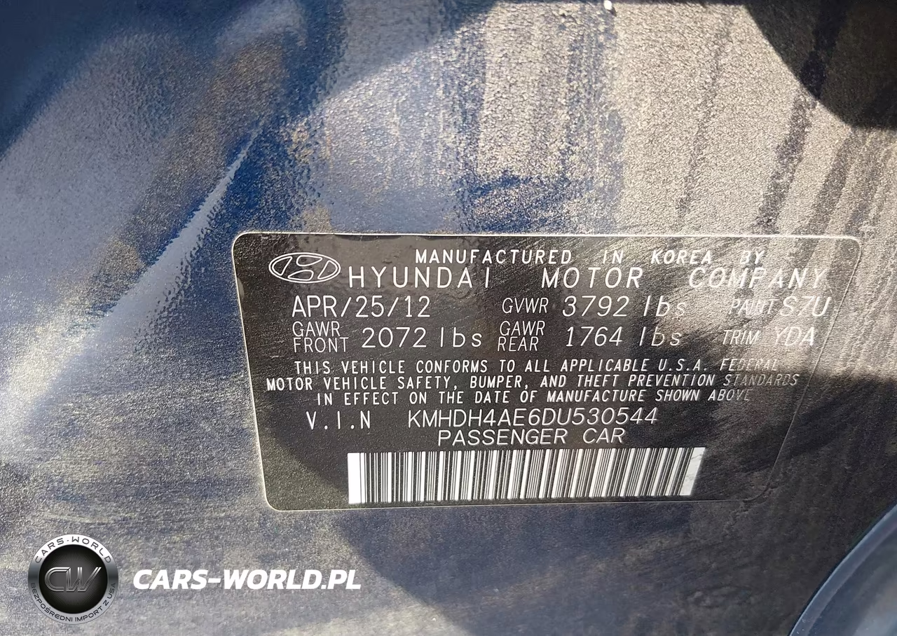 2013 Hyundai Elantra Gls VIN:KMHDH4AE6DU530544 - 9