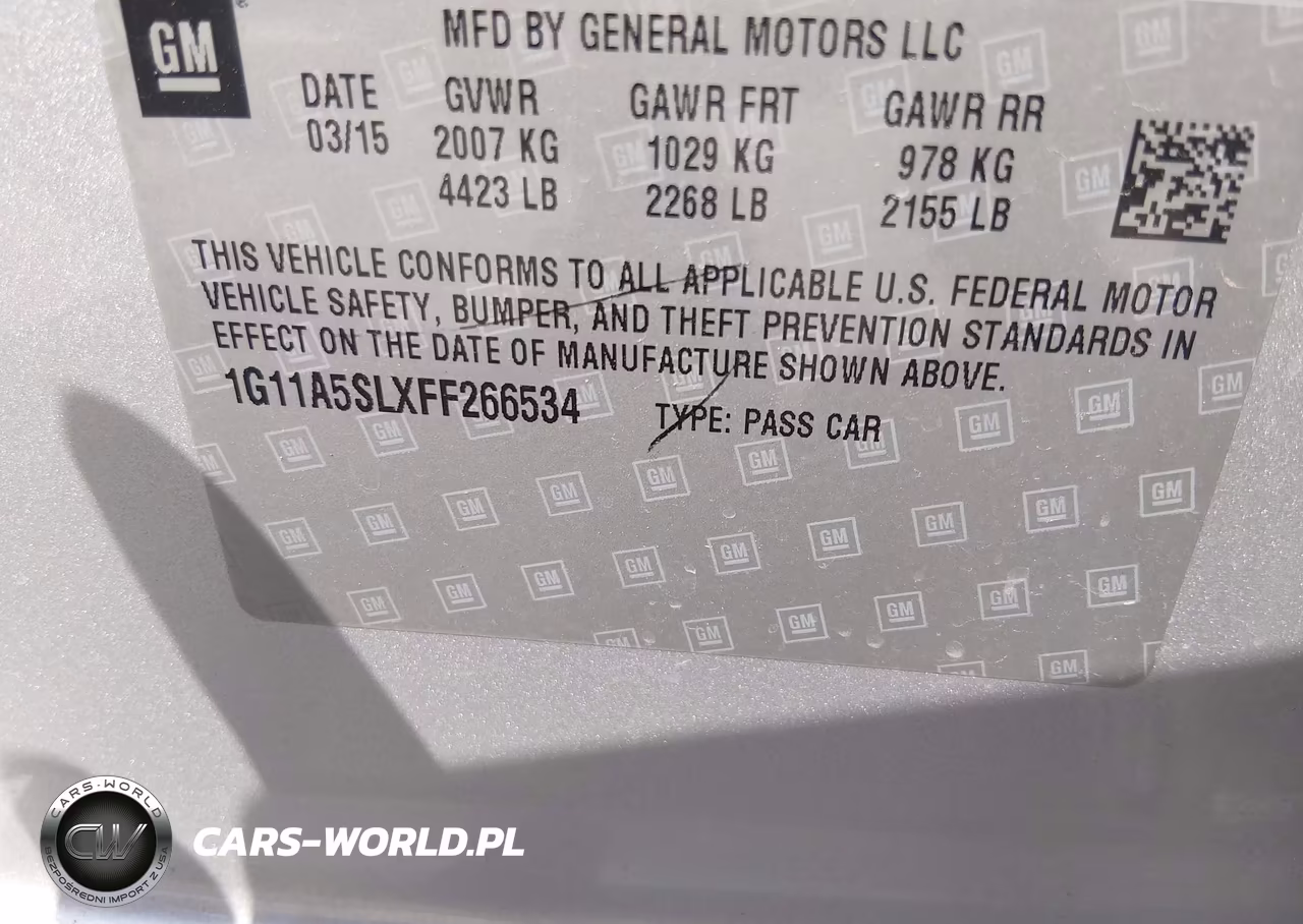 2015 Chevrolet Malibu 1Fl VIN:1G11A5SLXFF266534 - 9