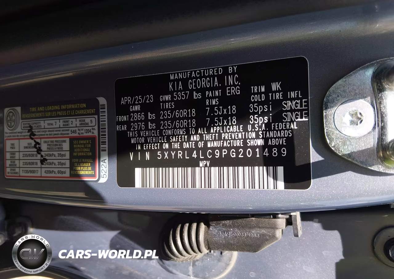 2023 Kia Sorento S VIN:5XYRL4LC9PG201489 - 9
