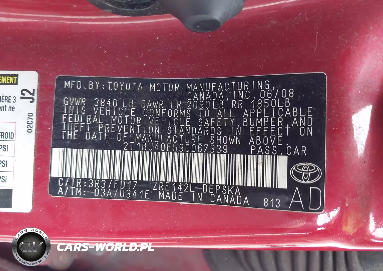2009 Toyota Corolla S VIN:2T1BU40E59C067339 - 9