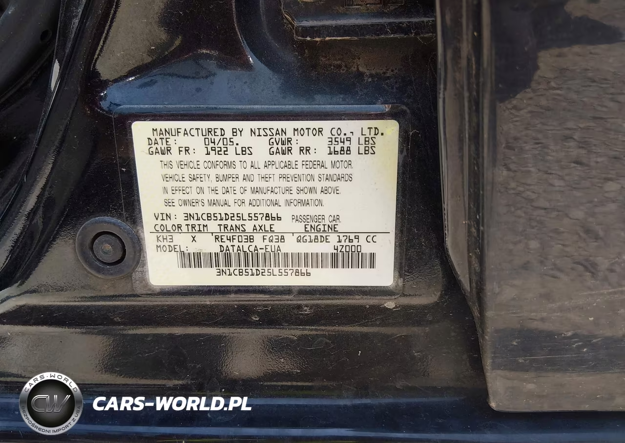 2005 Nissan Sentra 1.8 VIN:3N1CB51D25L557866 - 9