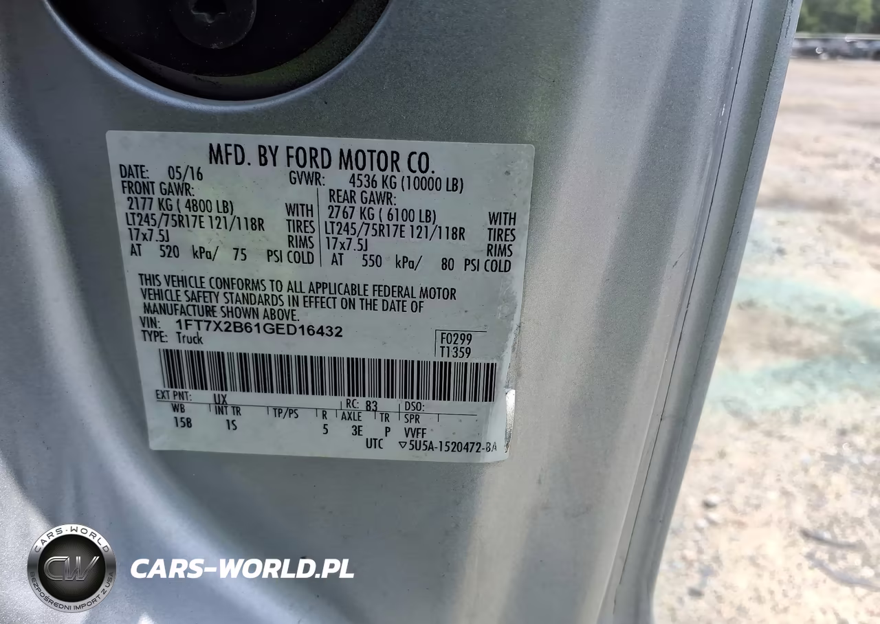2016 Ford F-250 Xl VIN:1FT7X2B61GED16432 - 9