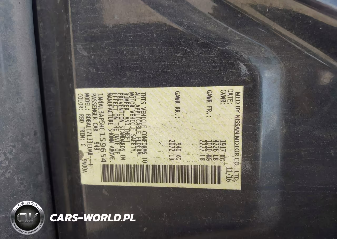 2017 Nissan Altima 2.5 Sv VIN:1N4AL3AP5HC159654 - 9
