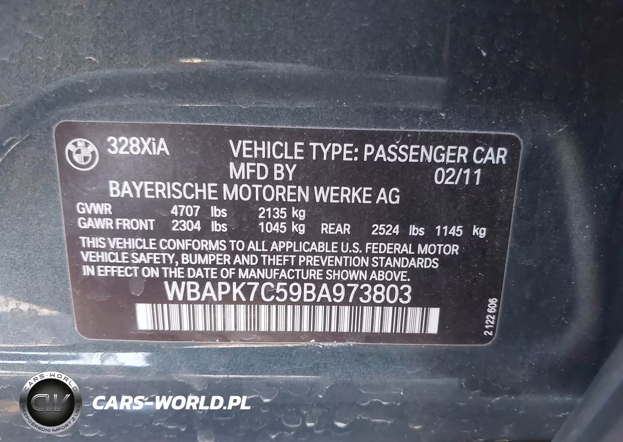 2011 BMW 328I xDrive VIN:WBAPK7C59BA973803 - 9