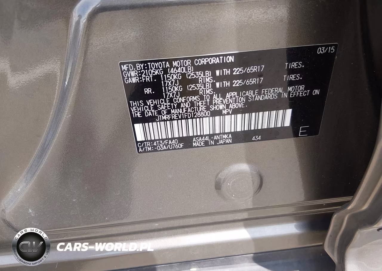 2015 Toyota Rav4 Xle VIN:JTMRFREV1FD128800 - 9