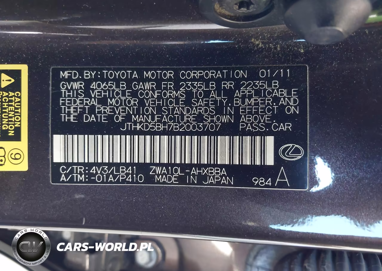 2011 Lexus Ct 200H Premium VIN:JTHKD5BH7B2003707 - 9