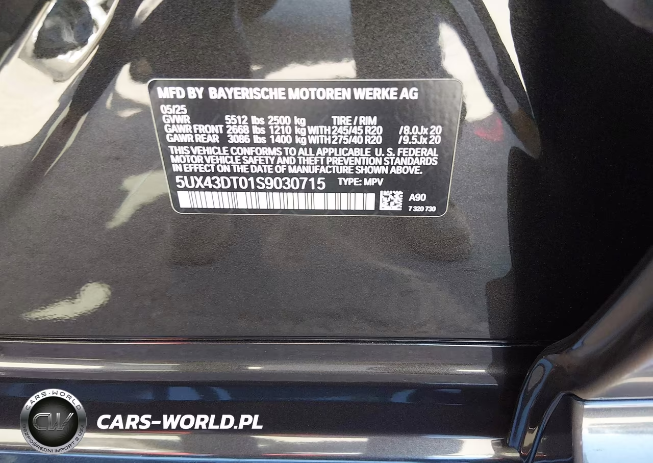 2025 BMW X4 M40I VIN:5UX43DT01S9030715 - 9