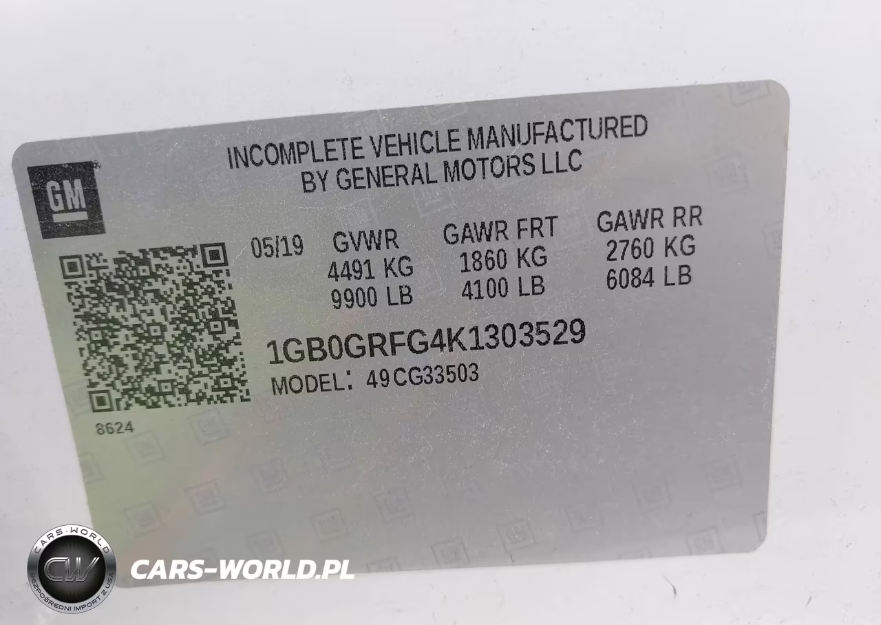 2019 Chevrolet Express Cutaway 4500 VIN:1GB0GRFG4K1303529 - 8