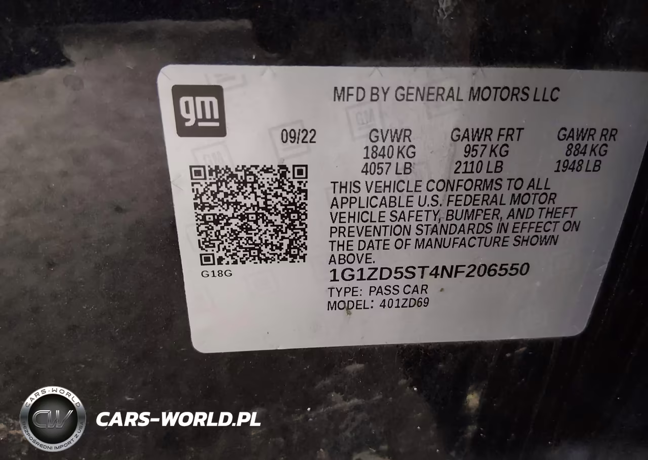 2022 Chevrolet Malibu Fwd Lt VIN:1G1ZD5ST4NF206550 - 9