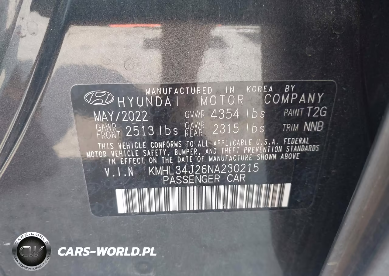 2022 Hyundai Sonata Limited VIN:KMHL34J26NA230215 - 9