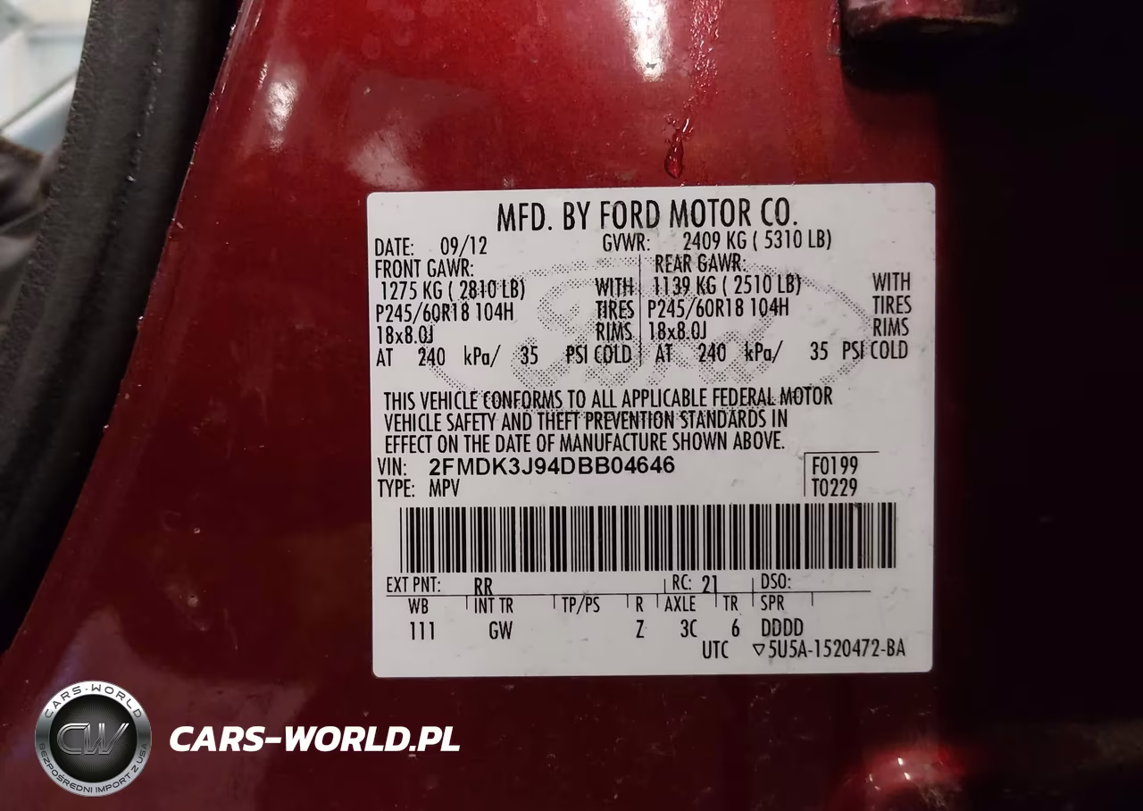 2013 Ford Edge Sel VIN:2FMDK3J94DBB04646 - 9