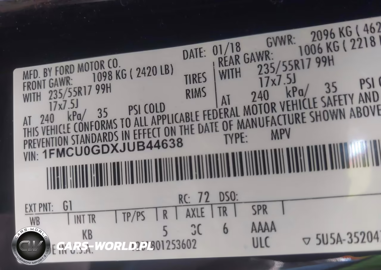 2018 Ford Escape Se VIN:1FMCU0GDXJUB44638 - 9