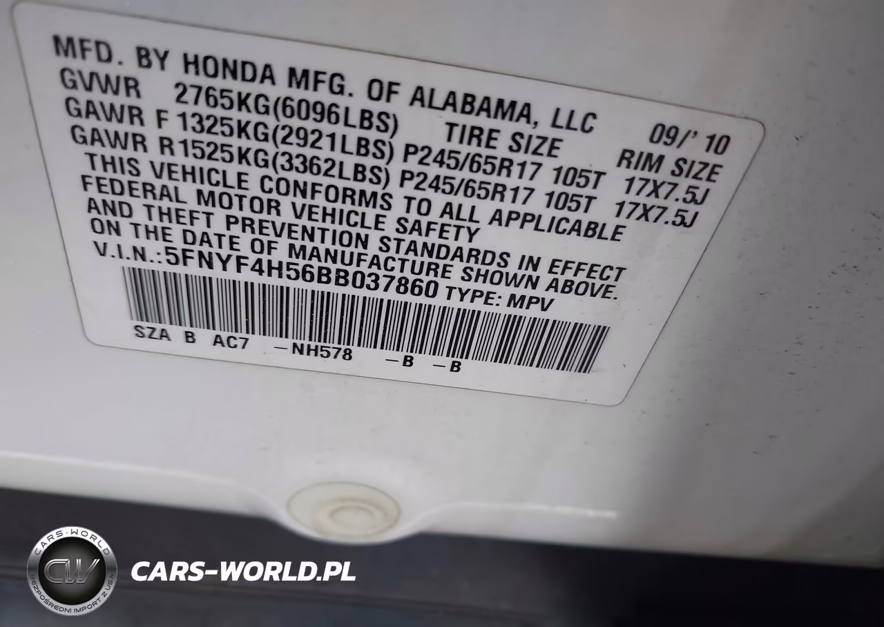 2011 Honda Pilot Ex-L VIN:5FNYF4H56BB037860 - 9