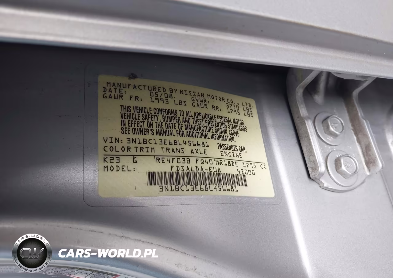 2008 Nissan Versa 1.8 S VIN:3N1BC13E68L456681 - 9