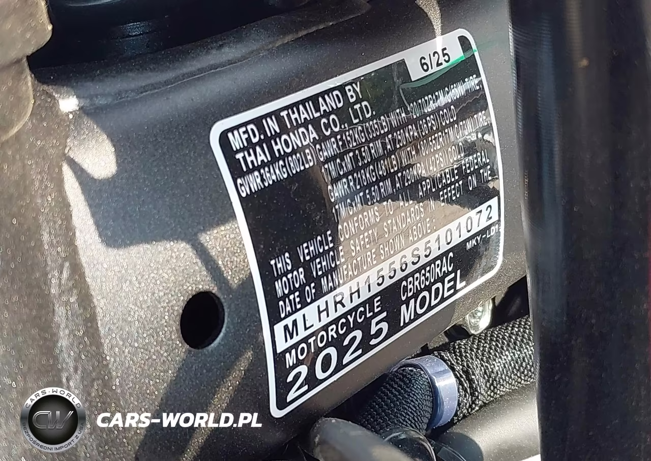 2025 Honda Cbr650 R VIN:MLHRH1556S5101072 - 10