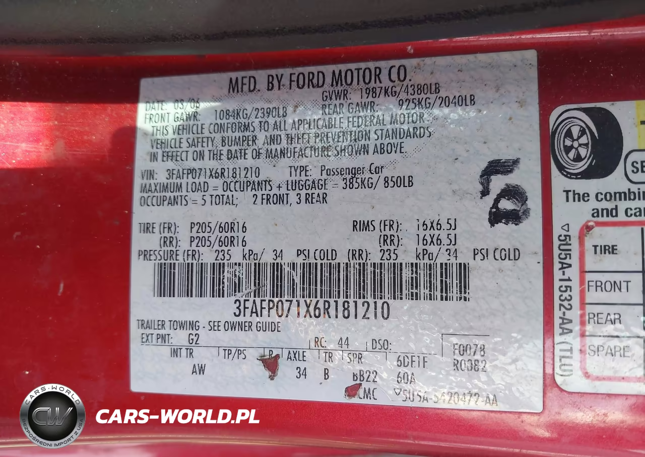 2006 Ford Fusion Se VIN:3FAFP071X6R181210 - 9