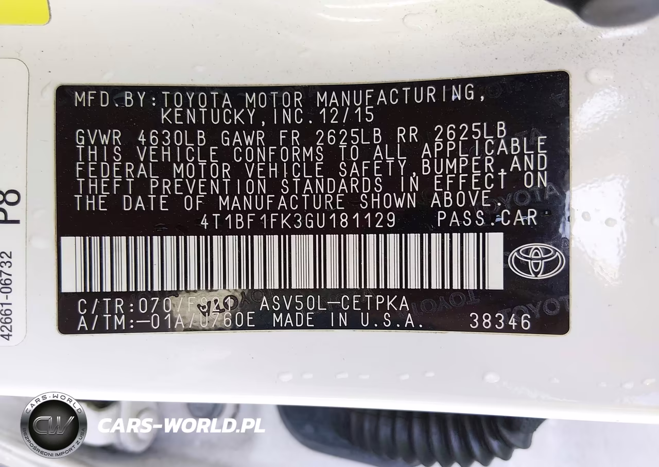 2016 Toyota Camry Se VIN:4T1BF1FK3GU181129 - 9