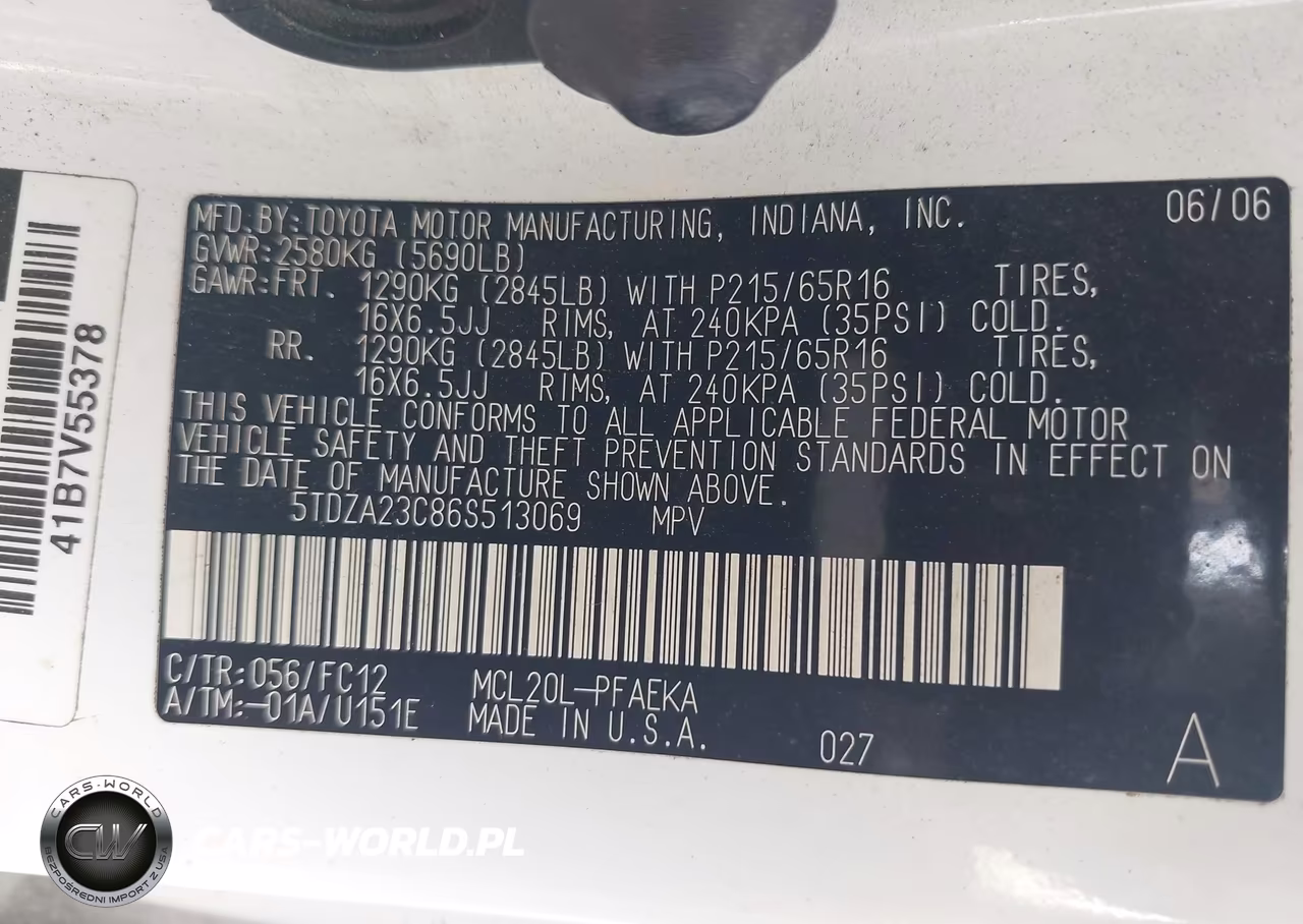 2006 Toyota Sienna Le VIN:5TDZA23C86S513069 - 9