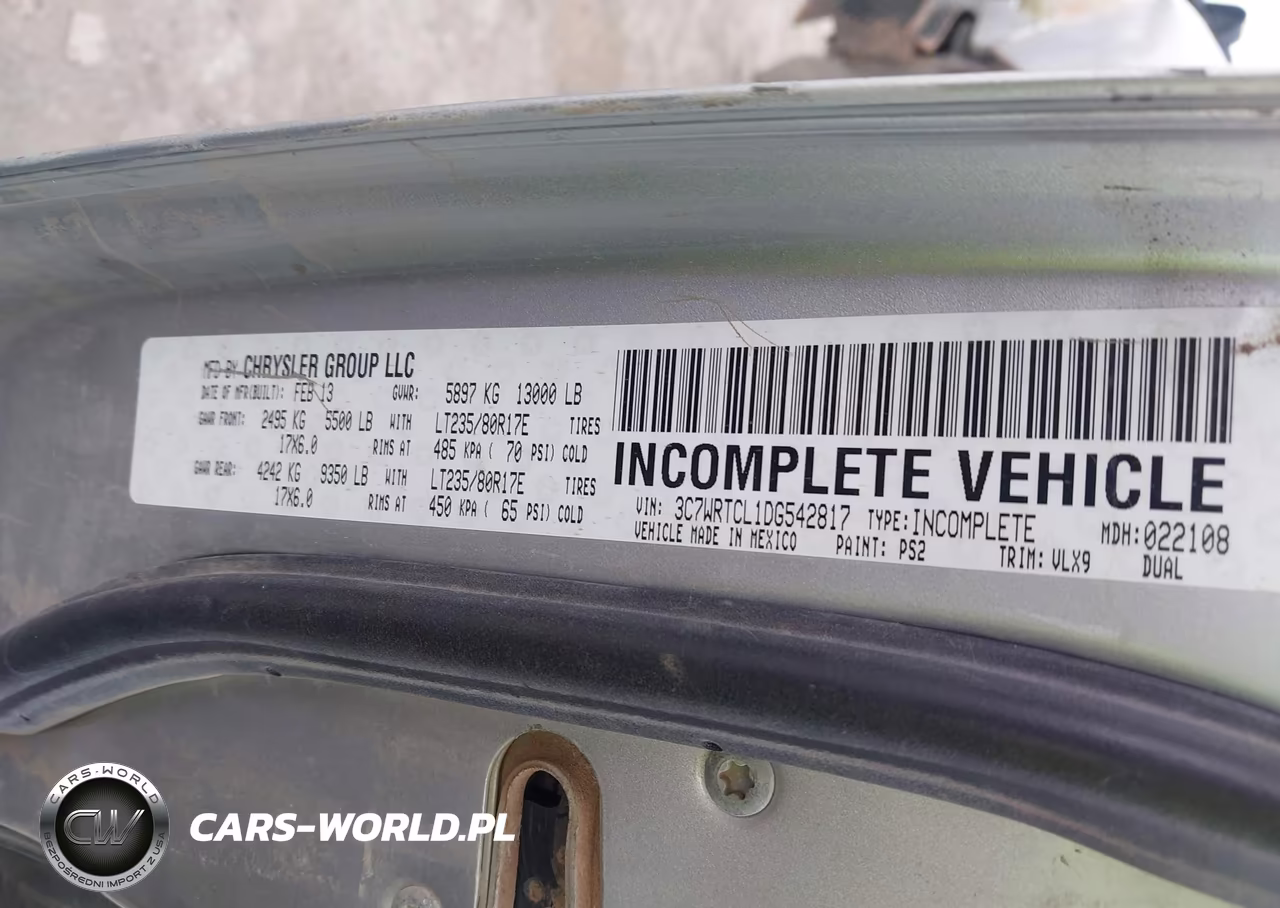 2013 Ram 3500 Chassis Tradesman-Slt-Laramie VIN:3C7WRTCL1DG542817 - 9