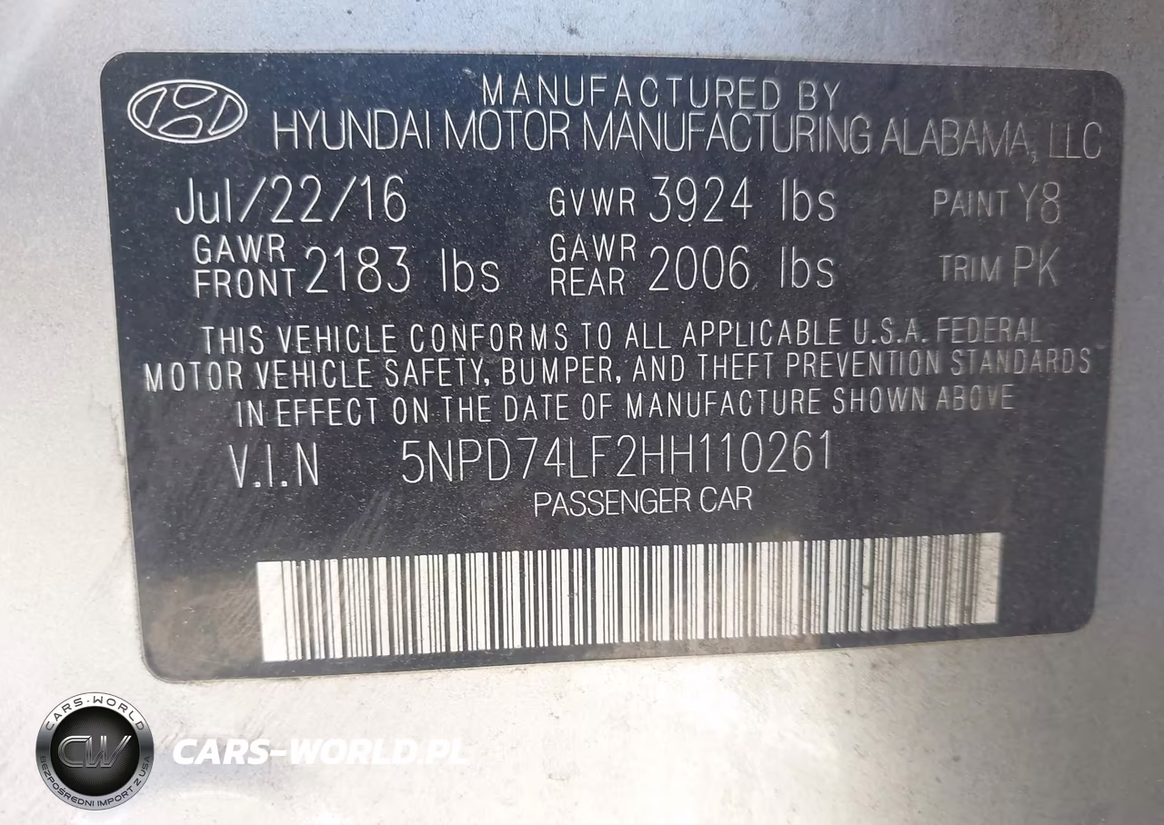 2017 Hyundai Elantra Se VIN:5NPD74LF2HH110261 - 9