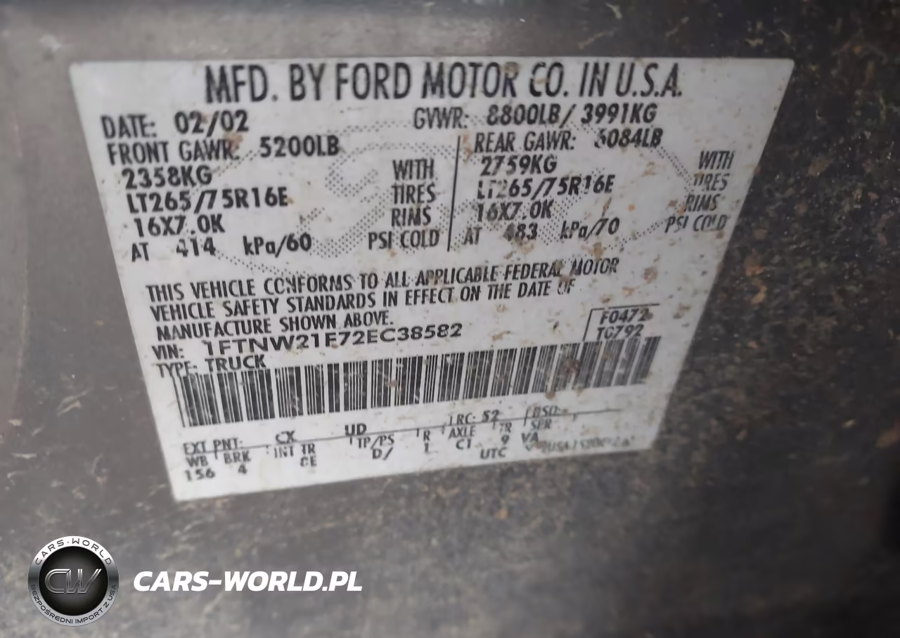 2002 Ford F-250 Lariat-Xl-Xlt VIN:1FTNW21F72EC38582 - 8
