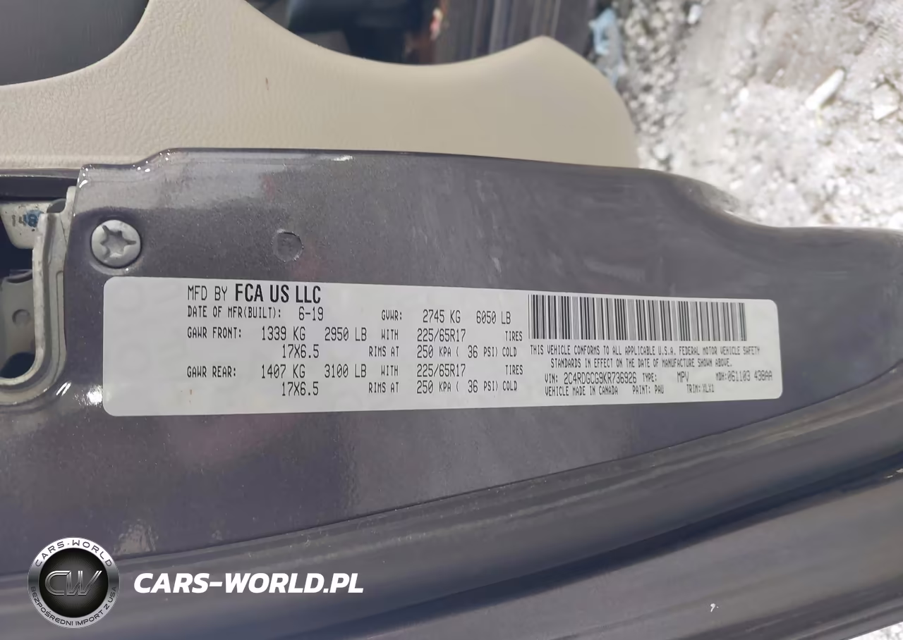 2019 Dodge Grand Caravan Sxt VIN:2C4RDGCG9KR736926 - 9