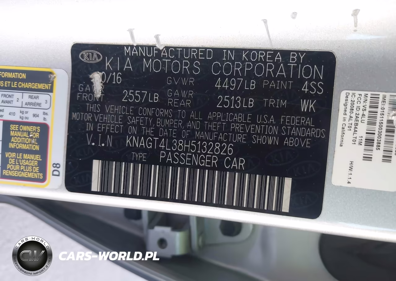 2017 Kia Optima Lx VIN:KNAGT4L38H5132826 - 9