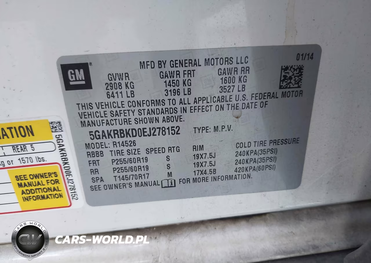 2014 Buick Enclave Leather VIN:5GAKRBKD0EJ278152 - 9