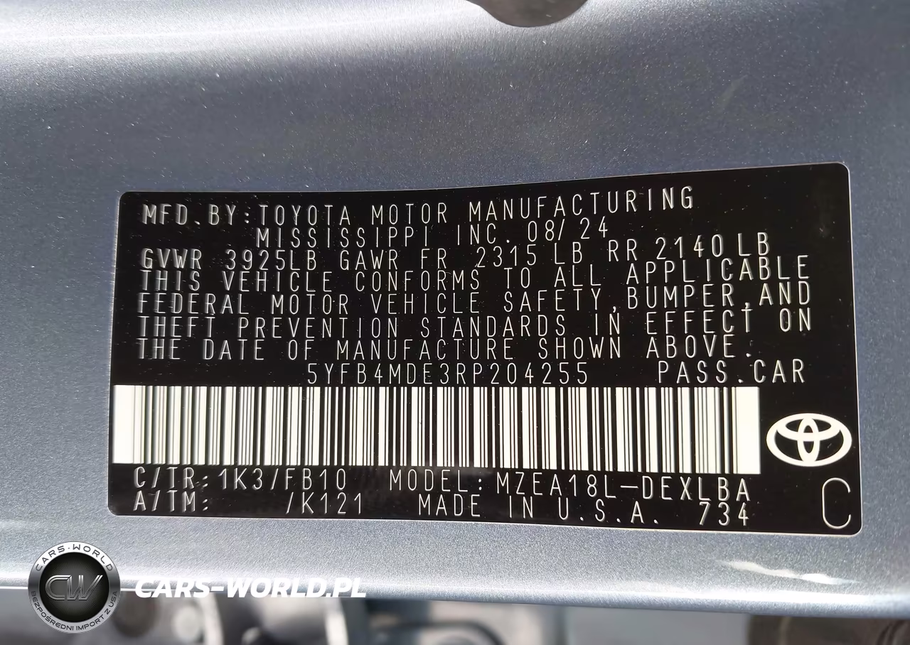 2024 Toyota Corolla Le VIN:5YFB4MDE3RP204255 - 9