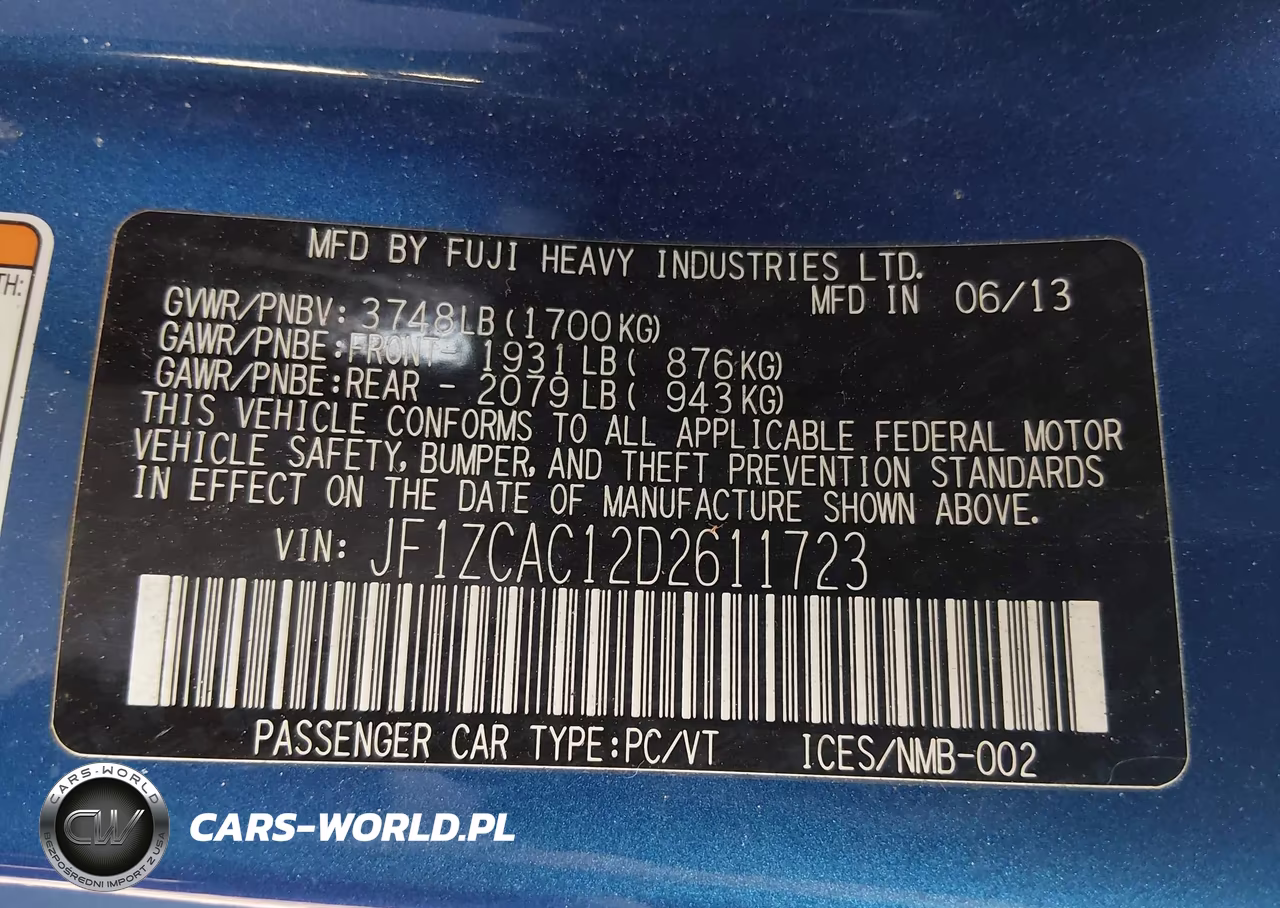 2013 Subaru Brz Limited VIN:JF1ZCAC12D2611723 - 9