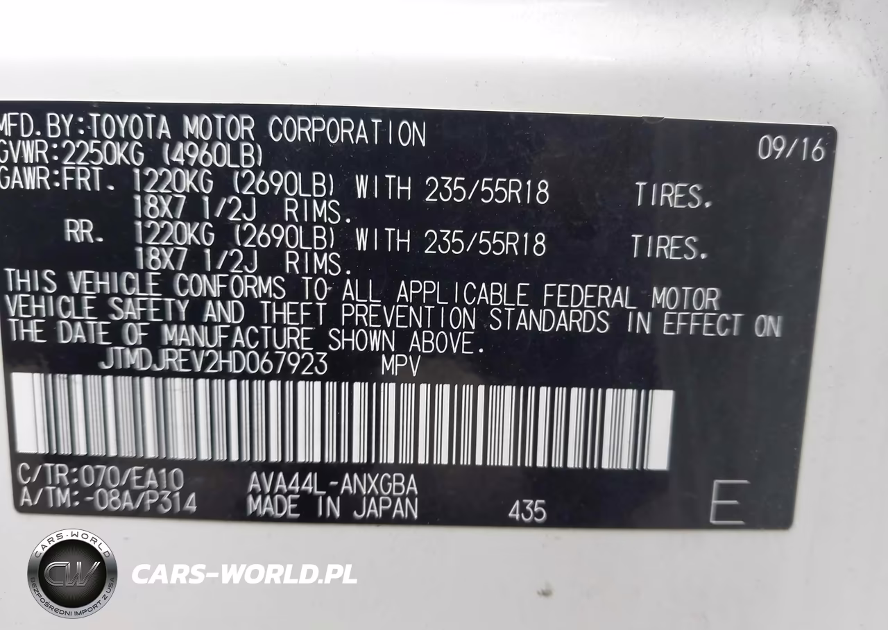 2017 Toyota Rav4 Hybrid Limited VIN:JTMDJREV2HD067923 - 9